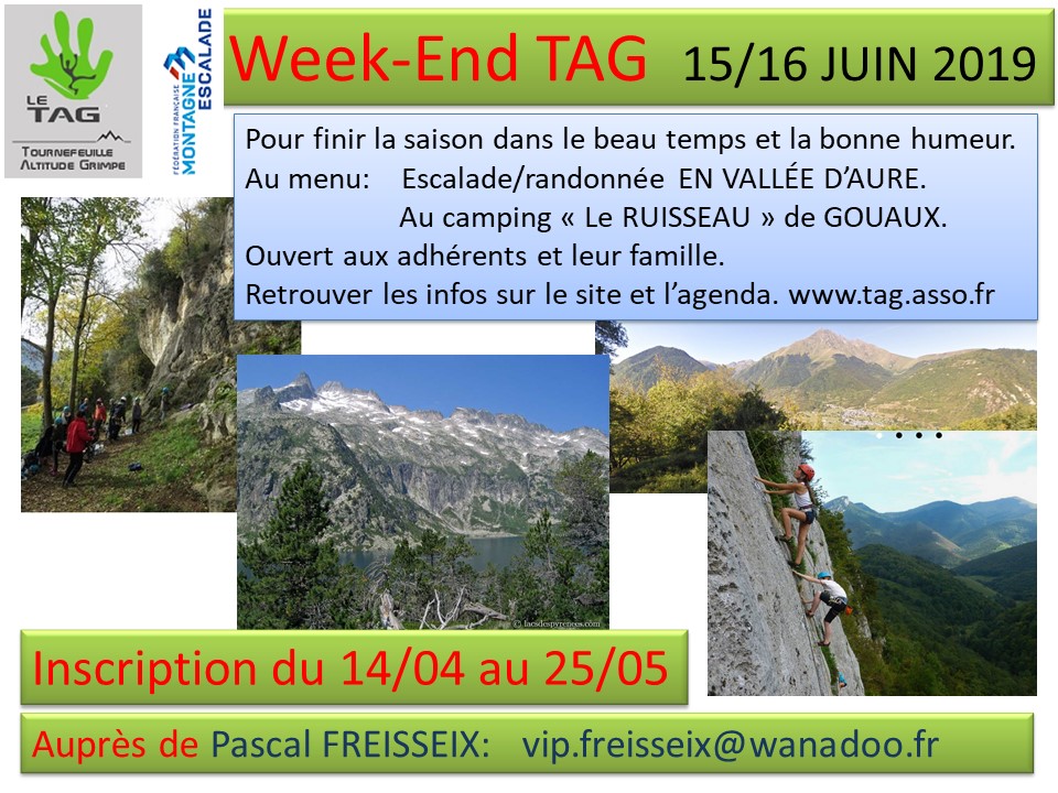 Lire la suite à propos de l’article Week-end TAG 2019