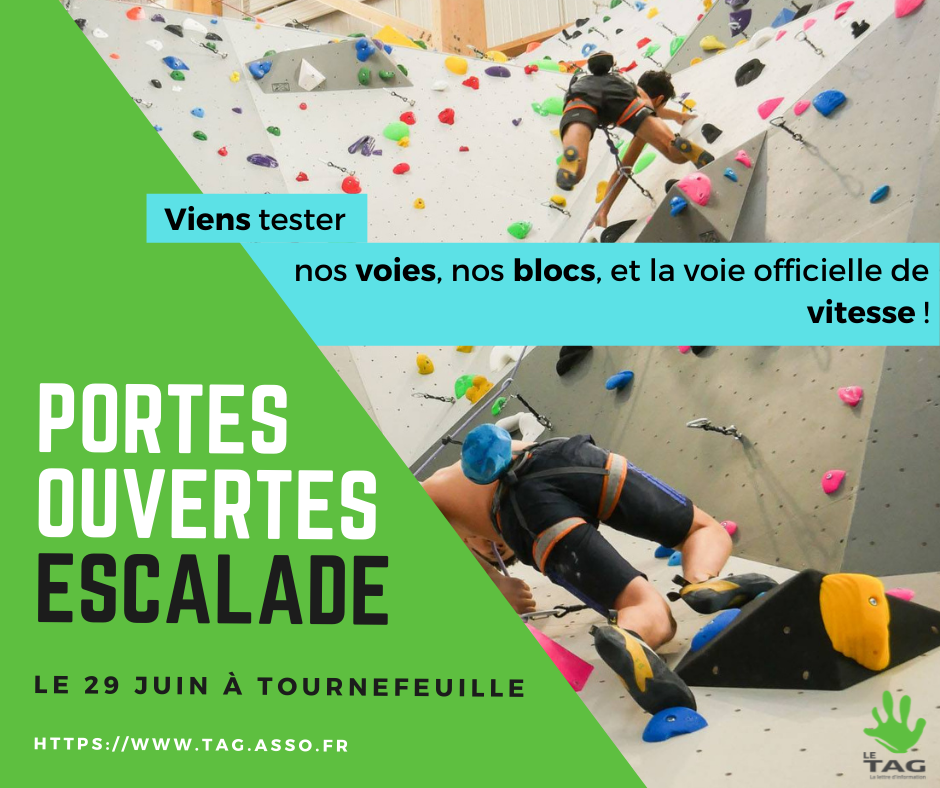 Lire la suite à propos de l’article Portes ouvertes ESCALADE le 27 juin à Tournefeuille