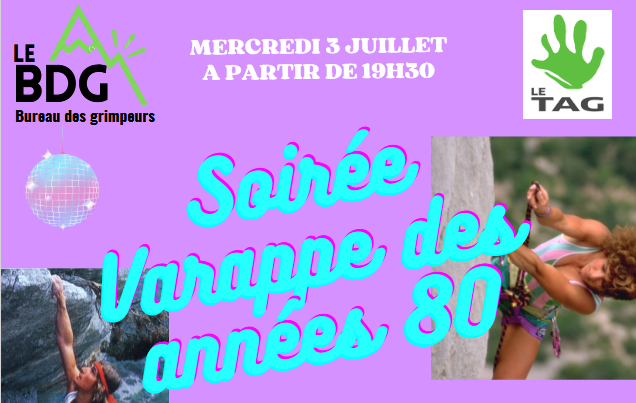 Lire la suite à propos de l’article Soirée Varappe des années 80s le 3 juillet